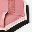 NEW LUVLETTE Conjunto de 3 piezas de calzoncillos cortos para mujeres con encaje de algodon y cintura media alta en tallas grandes