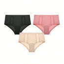 NEW LUVLETTE Conjunto de 3 piezas de calzoncillos cortos para mujeres con encaje de algodon y cintura media alta en tallas grandes