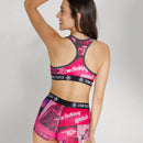 Nuevo conjunto de ropa interior deportiva transpirable de poliester para mujeres, que incluye sujetador deportivo y bragas para actividades al aire libre, equitacion y fitness