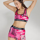 Nuevo conjunto de ropa interior deportiva transpirable de poliester para mujeres, que incluye sujetador deportivo y bragas para actividades al aire libre, equitacion y fitness