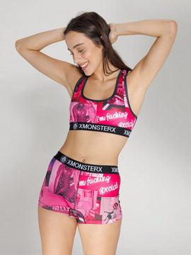 Nuevo conjunto de ropa interior deportiva transpirable de poliester para mujeres, que incluye sujetador deportivo y bragas para actividades al aire libre, equitacion y fitness