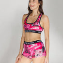Nuevo conjunto de ropa interior deportiva transpirable de poliester para mujeres, que incluye sujetador deportivo y bragas para actividades al aire libre, equitacion y fitness