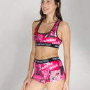 Nuevo conjunto de ropa interior deportiva transpirable de poliester para mujeres, que incluye sujetador deportivo y bragas para actividades al aire libre, equitacion y fitness