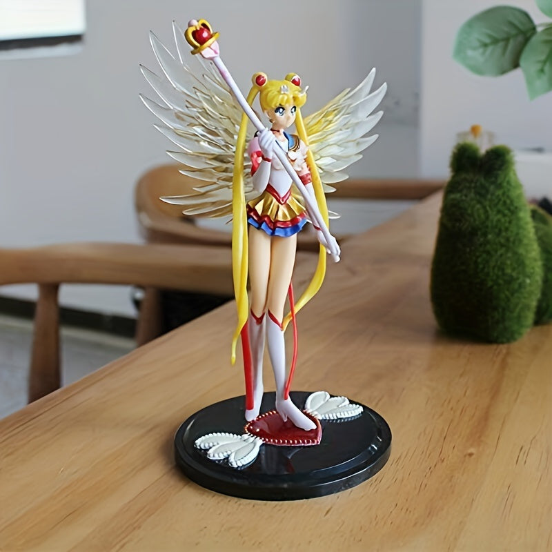 1pc Figura de acción de ángel de anime PVC - Decoración versátil para interior y exterior, sin electricidad, ideal para el hogar y el coche, ornamenta duradera para coleccionar, idea de regalo perfecta