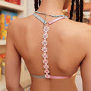 NEW Bralette para mujer con encaje frontal-abierto y contraste de color, inalambrico, 1 pieza