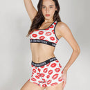 Conjunto de bralette y calzoncillos deportivos para mujer para ciclismo y gimnasia, con hermosa espalda