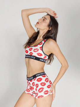 Conjunto de bralette y calzoncillos deportivos para mujer para ciclismo y gimnasia, con hermosa espalda