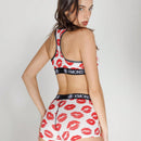 Conjunto de bralette y calzoncillos deportivos para mujer para ciclismo y gimnasia, con hermosa espalda