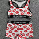 Conjunto de bralette y calzoncillos deportivos para mujer para ciclismo y gimnasia, con hermosa espalda
