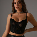Sensual y moderno brasier de encaje negro para mujer