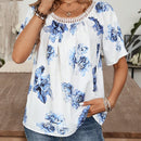 NEW EMERY ROSE Blusa de verano sencilla para uso diario impresa al azar para mujer