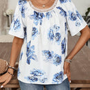 NEW EMERY ROSE Blusa de verano sencilla para uso diario impresa al azar para mujer