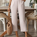 EMERY ROSE Pantalones casuales de mujer de pierna ancha con abertura lateral en un solo color