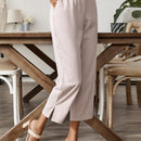 EMERY ROSE Pantalones casuales de mujer de pierna ancha con abertura lateral en un solo color