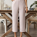 EMERY ROSE Pantalones casuales de mujer de pierna ancha con abertura lateral en un solo color