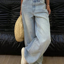 DAZY Jeans informales de pierna ancha con cremallera para mujer