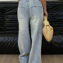 DAZY Jeans informales de pierna ancha con cremallera para mujer