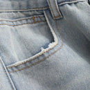 DAZY Jeans informales de pierna ancha con cremallera para mujer