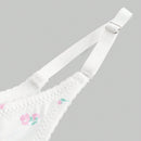ROMWE Kawaii Conjunto de ropa interior impresa con flores romanticas y lazo con aro de acero para ninas con una perspectiva fresca