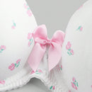 ROMWE Kawaii Conjunto de ropa interior impresa con flores romanticas y lazo con aro de acero para ninas con una perspectiva fresca