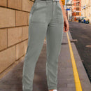 LUNE Pantalones casuales de pierna recta para mujer con bolsillos con parche