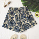VCAY Shorts anchos y holgados de cintura alta con patron de hoja tropical para mujeres en vacaciones