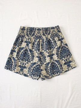 VCAY Shorts anchos y holgados de cintura alta con patron de hoja tropical para mujeres en vacaciones