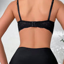 NEW Conjunto de lenceria sexy de encaje de unicolor para mujer, sosten con copa delgada y aro suave junto con braguitas