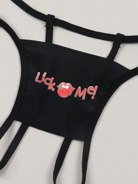 Conjunto de 7 tangas sexys para mujeres con estampado y abertura en la entrepierna