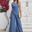 LUNE Pantalones Jeans anchos y casuales de mujer con bolsillos, adecuados para uso diario y viajes