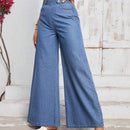 LUNE Pantalones Jeans anchos y casuales de mujer con bolsillos, adecuados para uso diario y viajes
