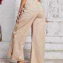 LUNE Jeans casuales para uso diario de mujer de boton y de color puro con abertura en el dobladillo