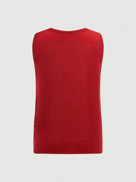 Essnce Chaleco sin mangas de punto solido para mujeres con cuello en V para uso diario en primavera y verano