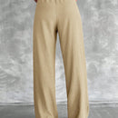 Tall pantalones rectos de talla alta con cintura elastica solida