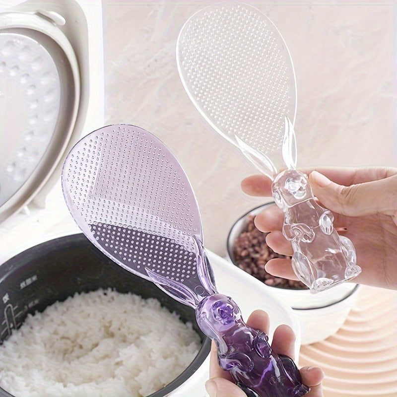 Cucharón de arroz y papa con diseño de conejo, cuchara para arrocera y cocina con forma de conejo parado, 1 unidad