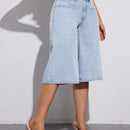 Essnce Shorts Jeans casuales simples de unicolor para mujer