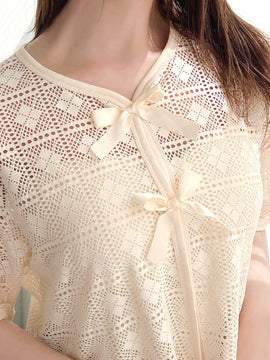 FRIFUL Designer Camisa hueca de disenador para mujeres decorada con mariposas para primavera/verano