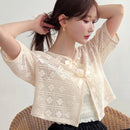 FRIFUL Designer Camisa hueca de disenador para mujeres decorada con mariposas para primavera/verano