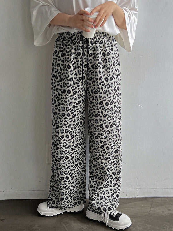 Friful pantalones anchos de mujer con cordon en la cintura, estilo casual para uso diario, con rayas