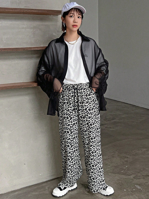Friful pantalones anchos de mujer con cordon en la cintura, estilo casual para uso diario, con rayas