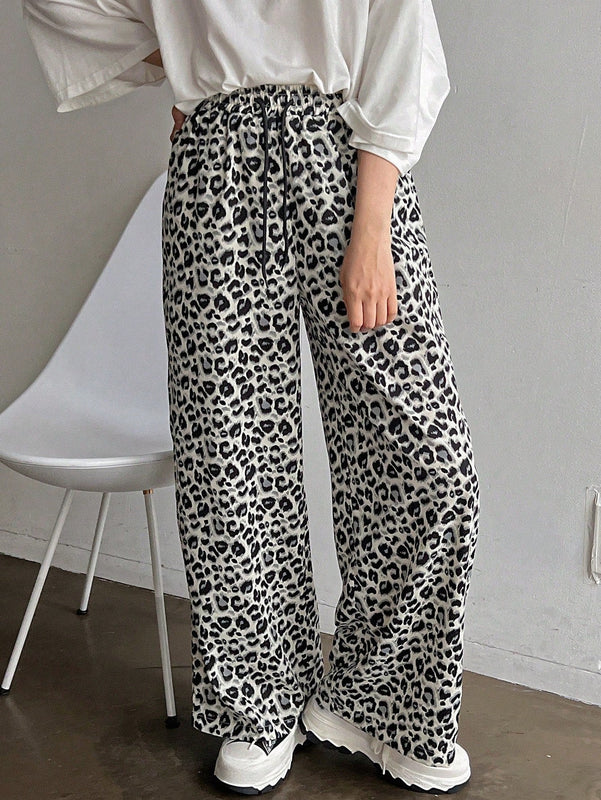 Friful pantalones anchos de mujer con cordon en la cintura, estilo casual para uso diario, con rayas