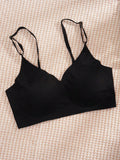 NEW 1 pieza Sosten de hombro ajustable sin costuras para mujer, con almohadillas removibles y estilo sexy