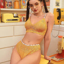 Sujetador transparente romantico de encaje de color para mujer