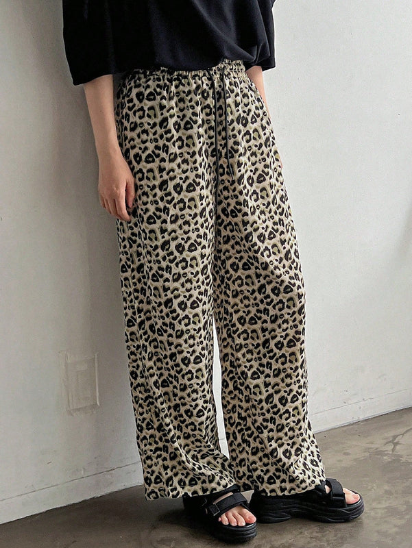 Friful pantalones anchos de mujer con cordon en la cintura, estilo casual para uso diario, con rayas