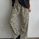 Friful pantalones anchos de mujer con cordon en la cintura, estilo casual para uso diario, con rayas