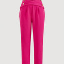 Prive Pantalones anchos de pierna ancha con cintura cruzada para uso diario de unicolor para mujer