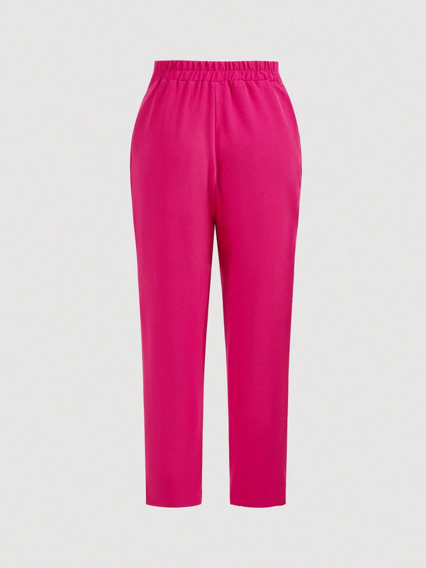 Prive Pantalones anchos de pierna ancha con cintura cruzada para uso diario de unicolor para mujer