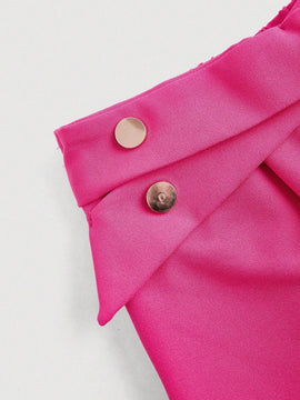 Prive Pantalones anchos de pierna ancha con cintura cruzada para uso diario de unicolor para mujer