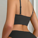 Sujetador push-up de unicolor con hebilla frontal para mujer