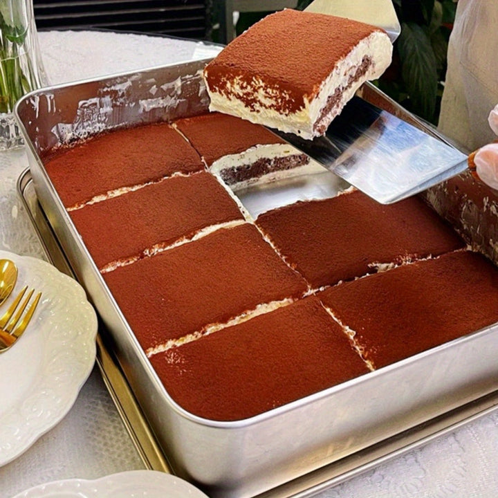 BAIJL Recipiente Rectangular de Acero Inoxidable para Alimentos con Tapa - Base Desmontable y Lavavajillas, Diseño Antifugas, Ideal para Preparación de Comidas, Pollo Asado y Verduras, Bandeja para Hornear y Plato Servidor